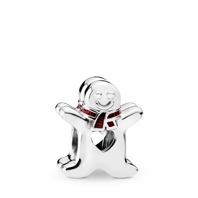 Pandora Sweet Gingerbread Man Charm - Sterling Silver/Enamel/Red - Canada | UV3574LX